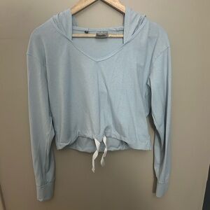 Gymshark Light Blue Cropped Hoodie Top